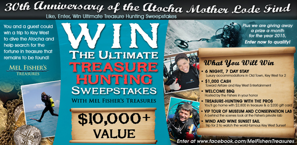 Sweepstakes, Like Enter and Win Mel Fisher's Treasures